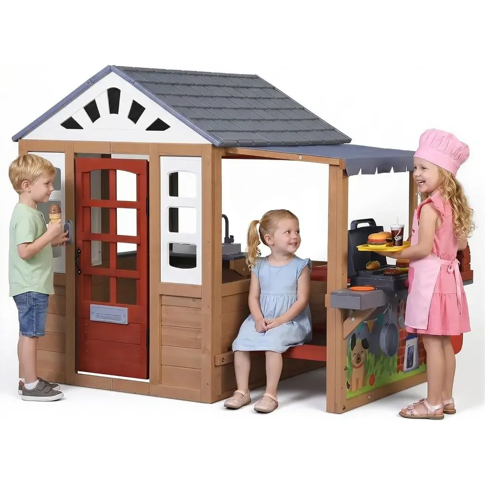 Çocuklar için Açık Hava Ahşap  - Kids Outdoor House With Kitchen incelemesi ve fiyatı